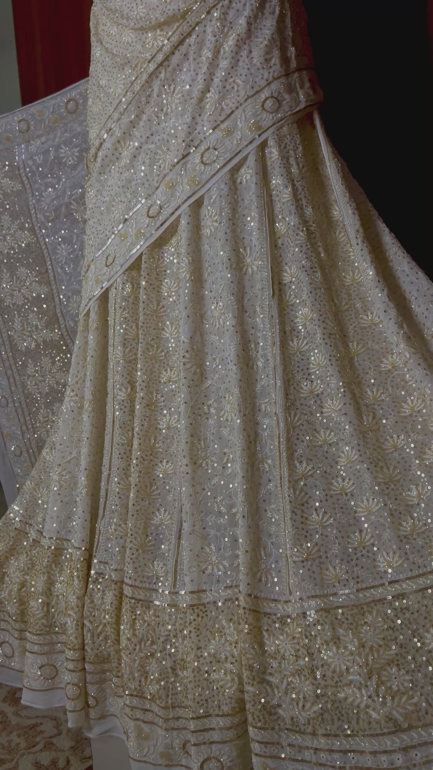 Suhaan Do Taar Chikankari embellished Wedding Lehenga